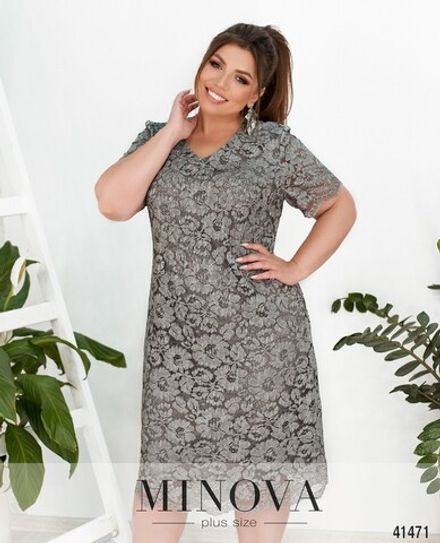 Платье 159-серый Minova Фото 2