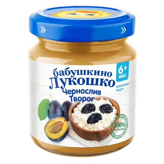Пюре Бабушкино лукошко чернослив-творог 100г с 6месяцев