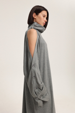 Платье трикотажное на пуговицах