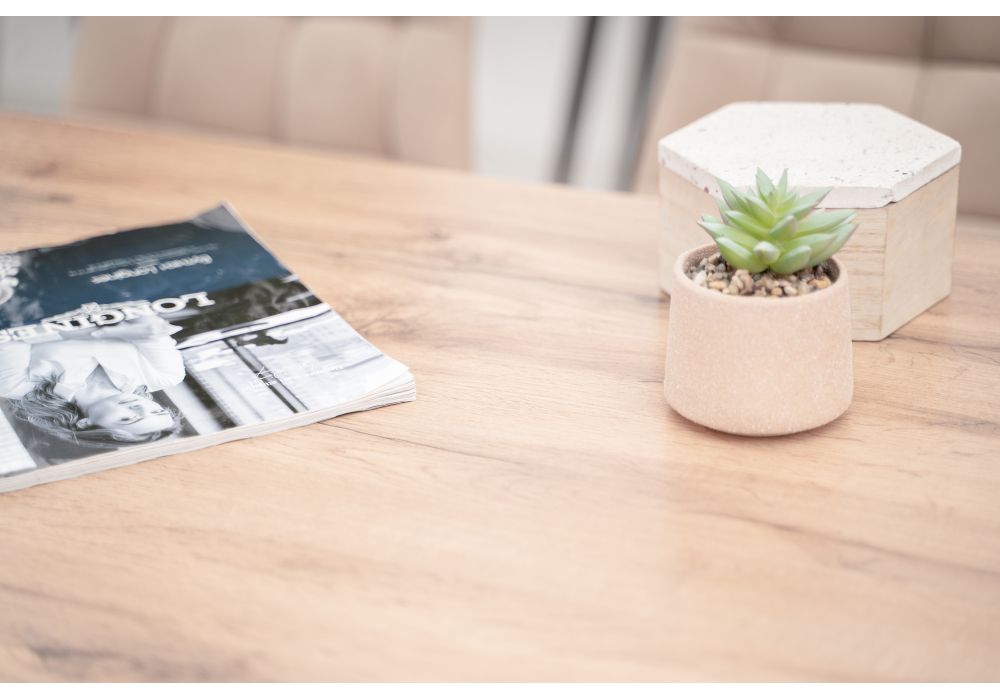 Стол Тринити Лофт 120х60х75 25 мм дуб делано светлый / матовый белый