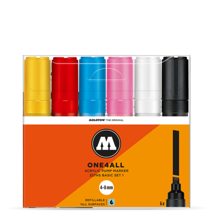 Набор Маркеров MOLOTOW ONE4ALL 6*327HS Basic-Set (4-8мм)