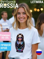 Футболка с принтом Матрёшка