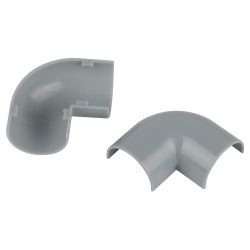 Поворот ЭРА T-90-KK-20-12-F на 90 градусов для полукруглого кабель-канала серый 20х12мм 2шт/комплект