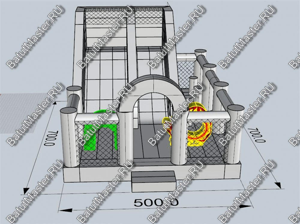 Коммерческий надувной батут "Цирк" 7*5*4 м