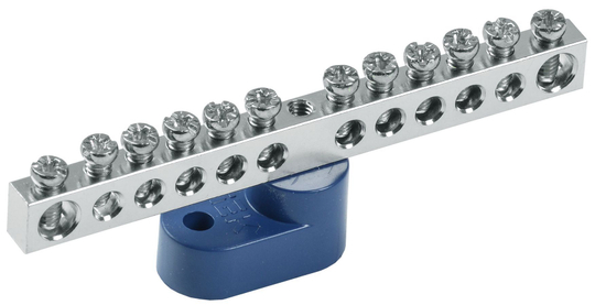 Шина N "ноль" на одном угловом изоляторе с никелевым покрытием ШНИ-6х9-14-У1-С IEK