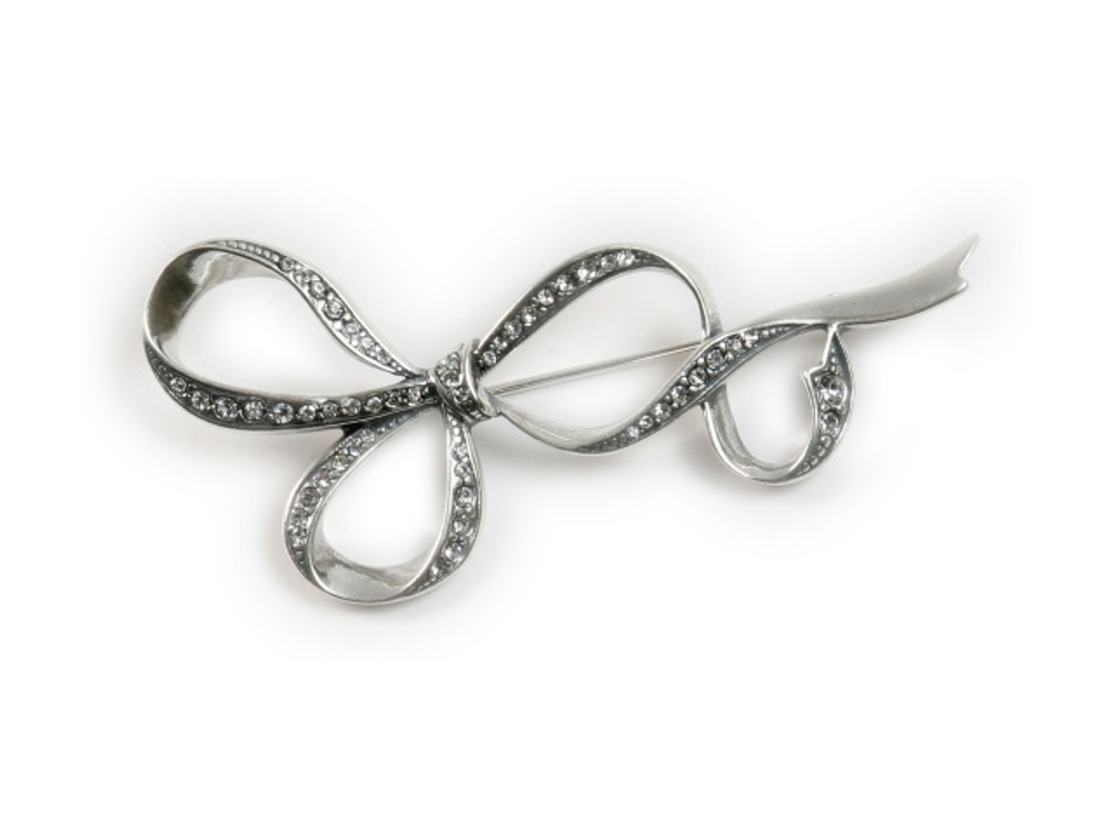 "Стенима" брошь в серебряном покрытии из коллекции "Фаворитка" от Jenavi с замком булавка