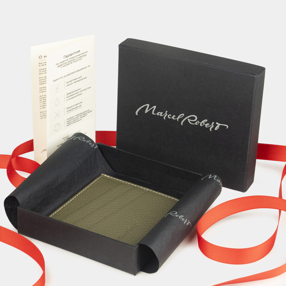 Картхолдер из натуральной кожи теленка, синего цвета