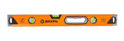 Уровень алюминиевый «Усиленный» 600мм 3 глазка фрезерованный Вихрь