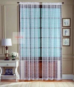 Тюль сетка с вышивкой Веточки-T (белый)