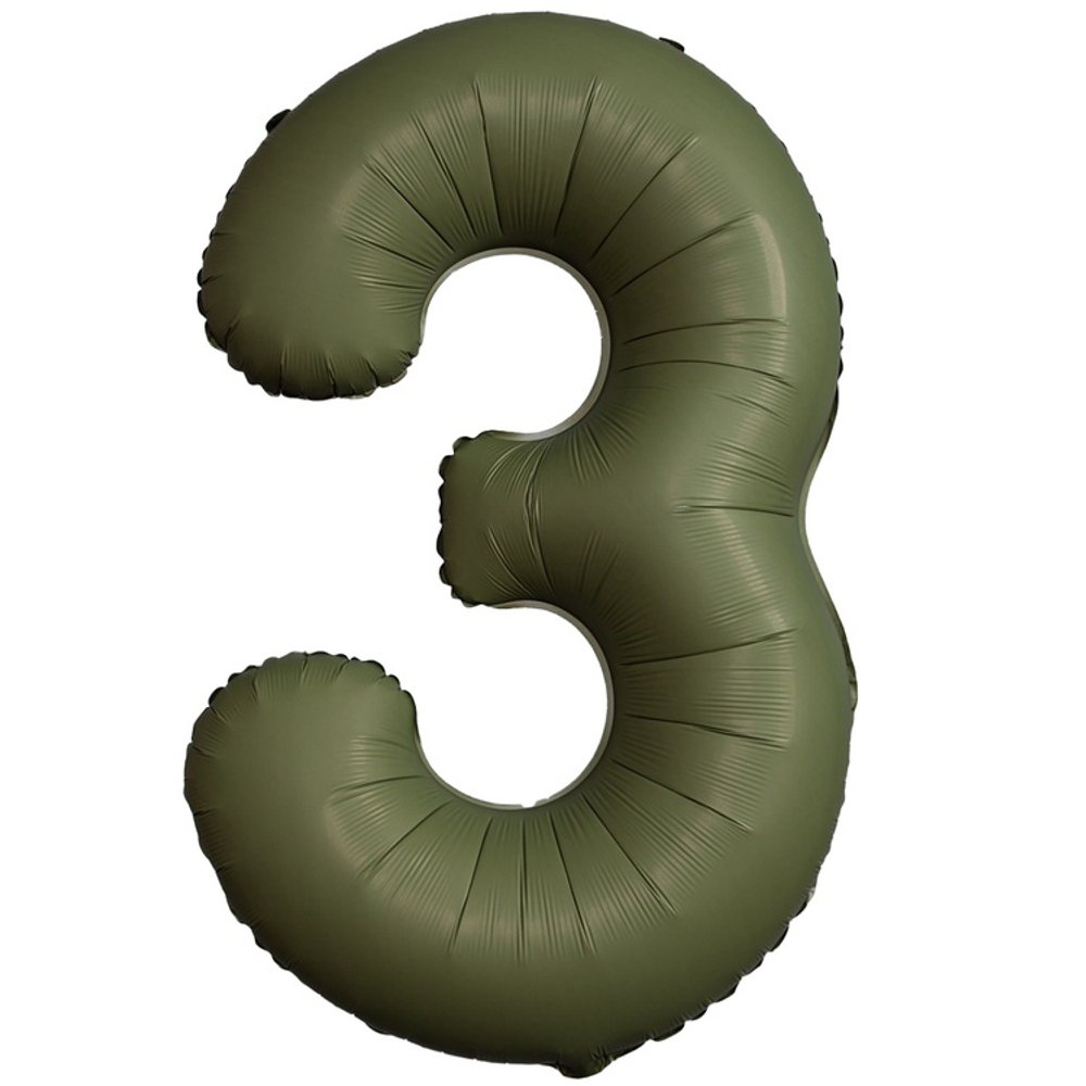 Шар фольгированный Цифра 3 101 см (Зеленый)