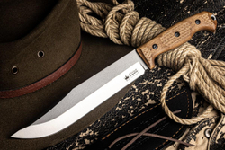Нож Kizlyar Supreme Bastardo (StoneWash, Walnut Handle, Leather Sheath)
