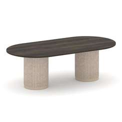 Felto Стол переговорный овальный PR.C.SPRG-007.D Дуб Мали/Металл Капучино/Крем-брюле 2400*1200*750