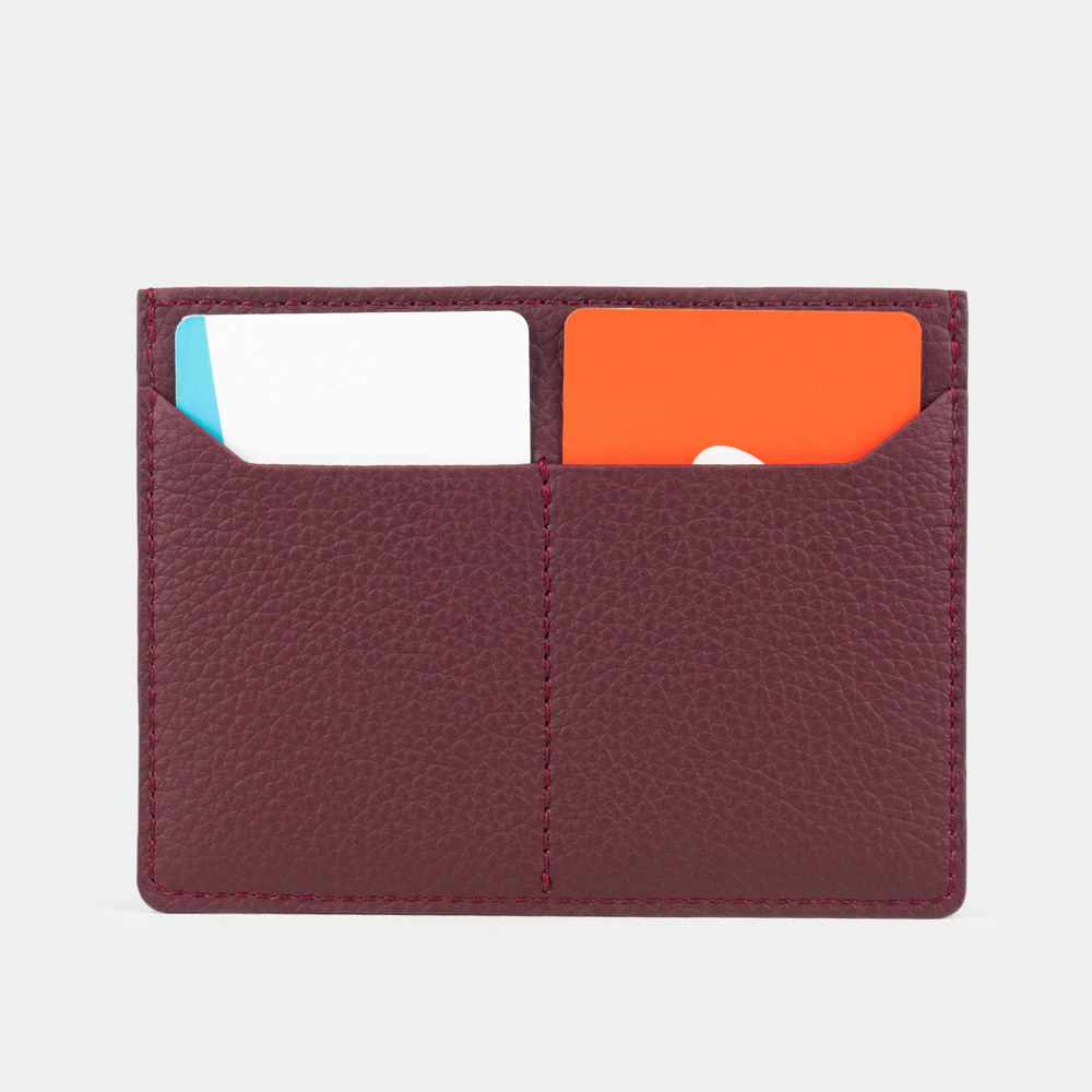 Обложка для автодокументов и паспорта Berlin из кожи теленка, бордового цвета