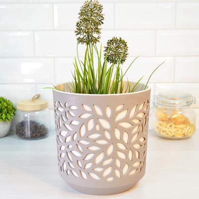 Кашпо Leaves 4л, мокачино/пудра