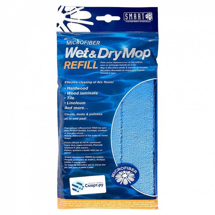 Насадка универсальная Smart Microfiber Wet&amp;DryMop Refill, 45 см
