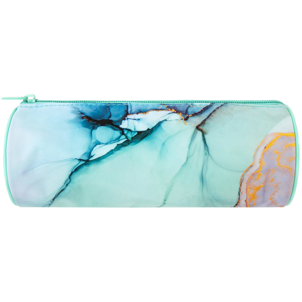 Пенал-тубус BRAUBERG с эффектом Soft Touch мягкий "Mint marble" 22х8 см (2 штуки в упаковке)