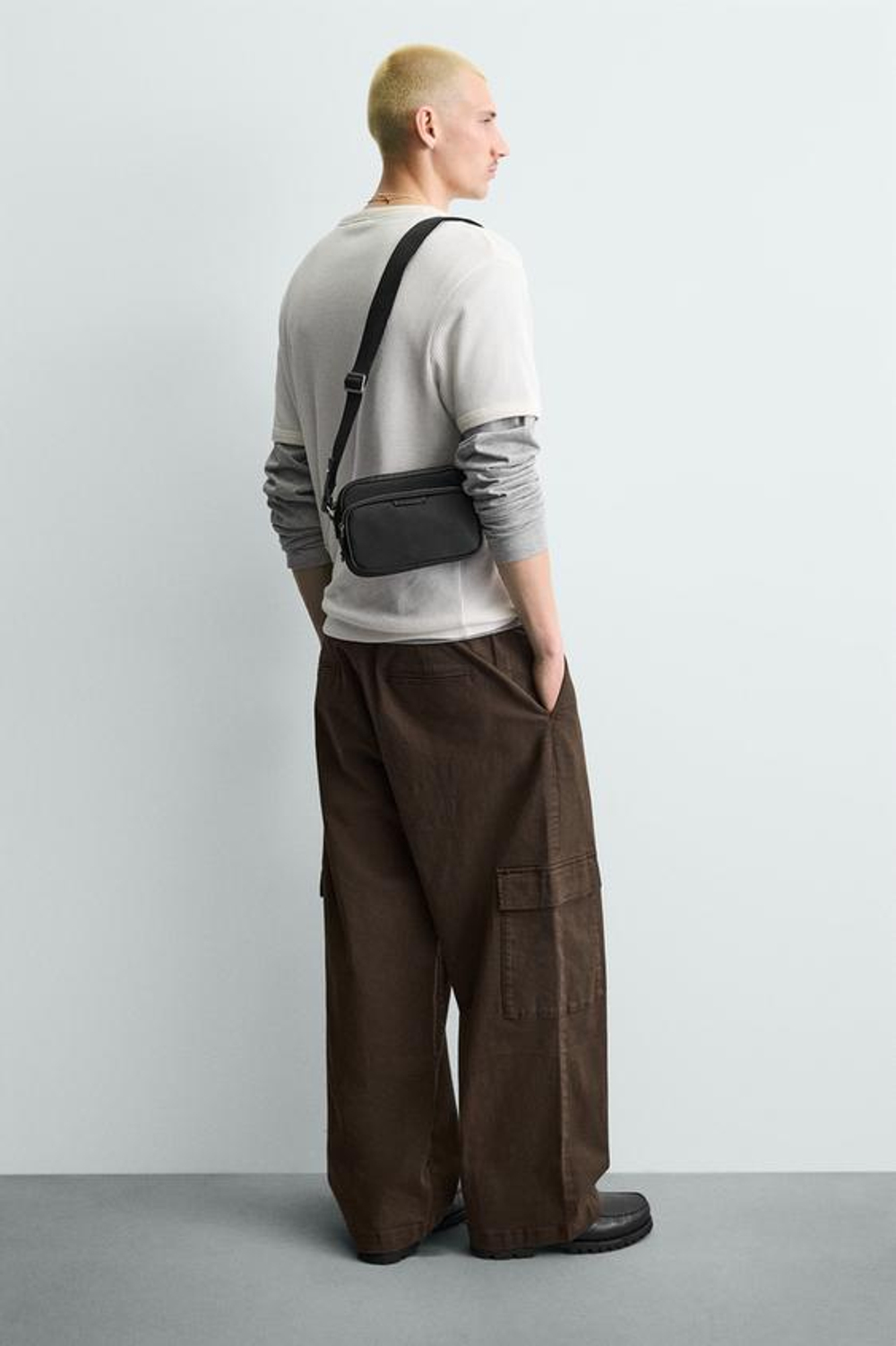 ZARA НЕЙЛОНОВАЯ СУМКА ЧЕРЕЗ ПЛЕЧО, ЧЕРНЫЙ