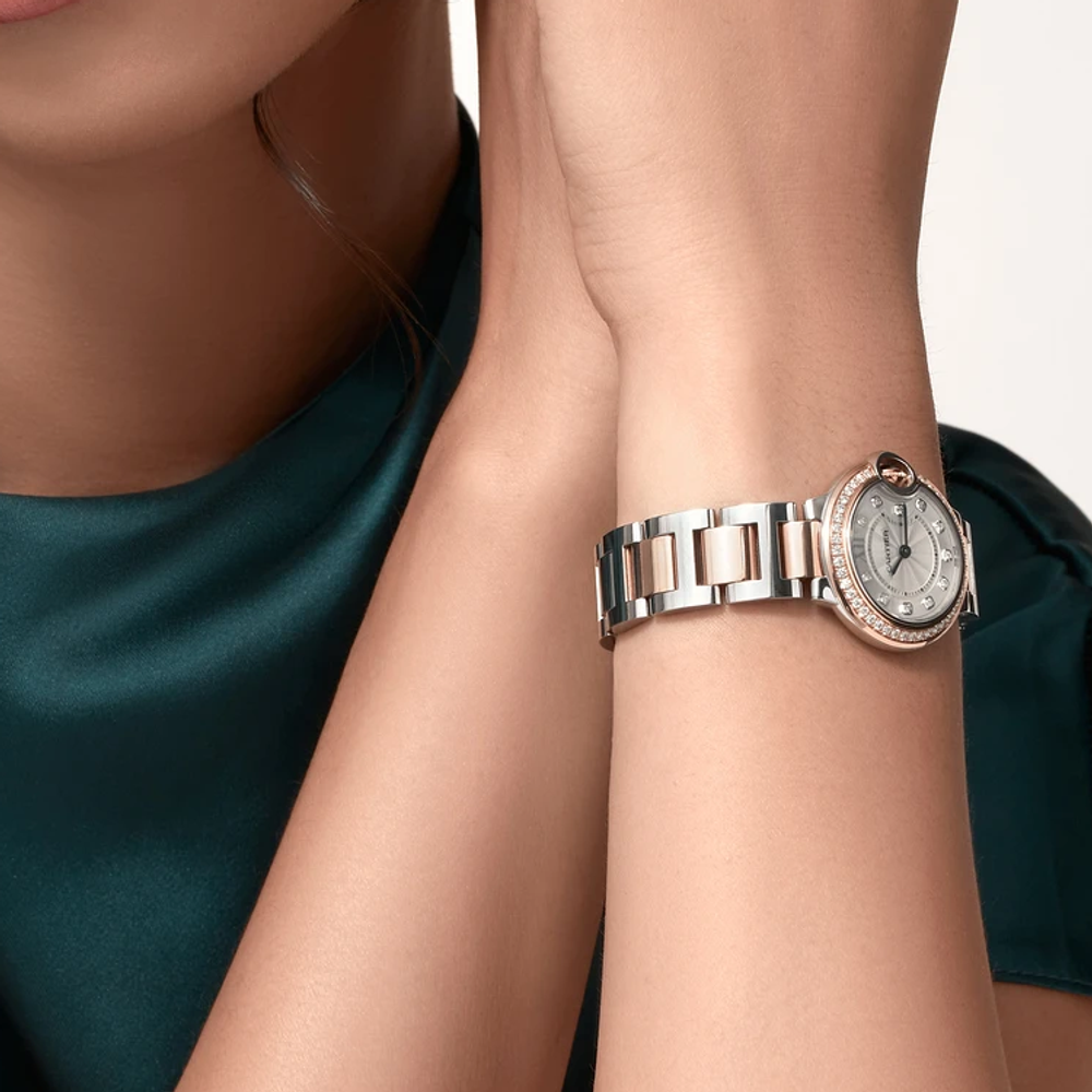 CARTIER Blue Balloon Collection Quartz Movement Women"s Watch 28mm Silver Dial