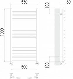 Полотенцесушитель водяной Terminus Палермо П13 500х1000