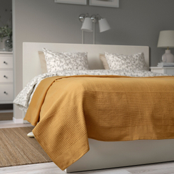 IKEA INDIRA  (ИКЕА ИНДИРА)  -  Покрывало, желто-бежевое, 230x250 см