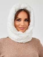 Капор зимний вязаный капюшон на флисе