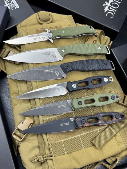 Нож тактический НОКС Майор Н модель 629 сталь Д2 Black (629-500431) - черная рукоять