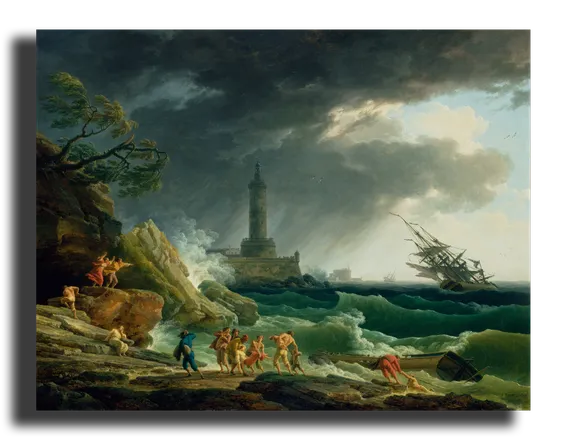 Репродукция "Верне Клод Жозеф - Шторм у средиземноморского берега "