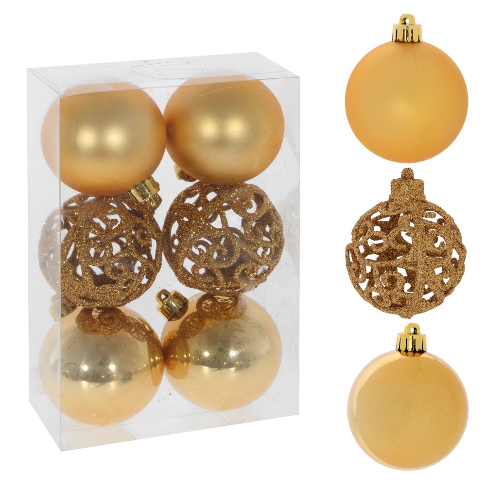 GAEM Набор из 6шт Украшение новогоднее "Шар", D 6 см, L6 W6 H7 см