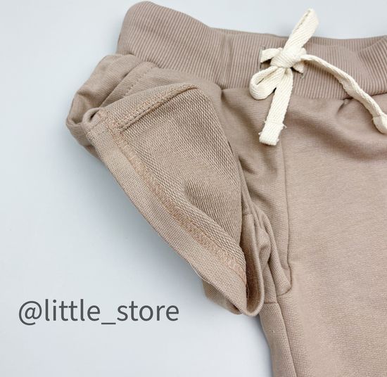 Шорты из футера "One love" Капучино