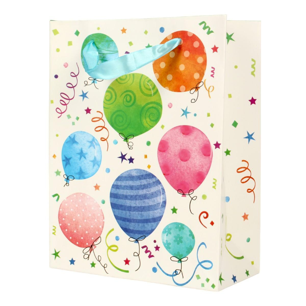 Пакет подарочный "День рождения" 18*23см*8,5см, 4 вида микс