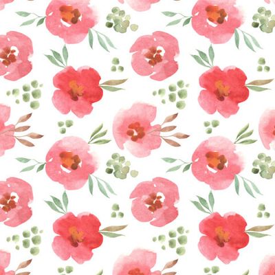 Watercolor red flowers.