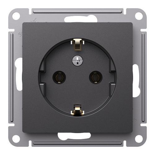 Розетка с заземлением 16А SE AtlasDesign, базальт [уп 5 шт] ATN001443
