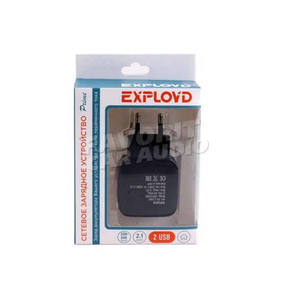 СЗУ 2 USB Exployd EX-Z-346 Prime 3100mAh пластик чёрный