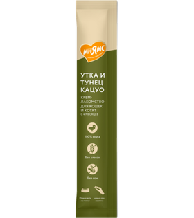 Мнямс Крем Лакомство для кошек с тунцом Кацуо и Уткой 15гр.