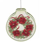 Банка жестяная 200мл 11,2*12,2*4см «Рождественский венок» двухсторонняя