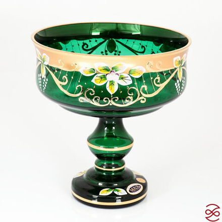 Конфетница Зеленая Bohemia Star Crystal 20 см