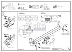 Фаркоп оцинкованный Galia B020C для BMW 5-Series седан F10 / универсал F11 2010-2016, BMW 5-Series GT F07 2010-2017(паспорт и сертификат в комплекте)(без электрики)