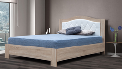 Кровать "Маркиза" 1400х2000 (встр.основание, дуб сонома,ТМ-14 белый пуговицы), Мелодия сна, г. Пенза