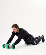 Ролики для пресса раздельные RL-107, черный/ярко-зеленый