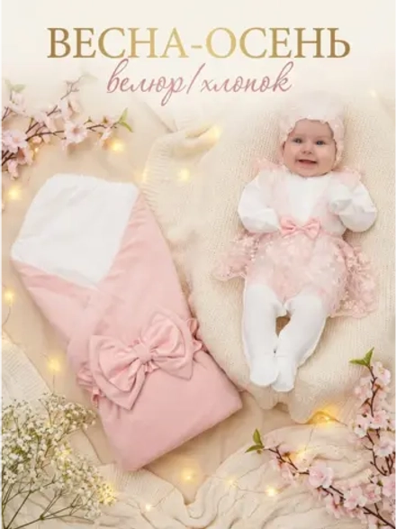 Конверт на выписку новорожденного весна