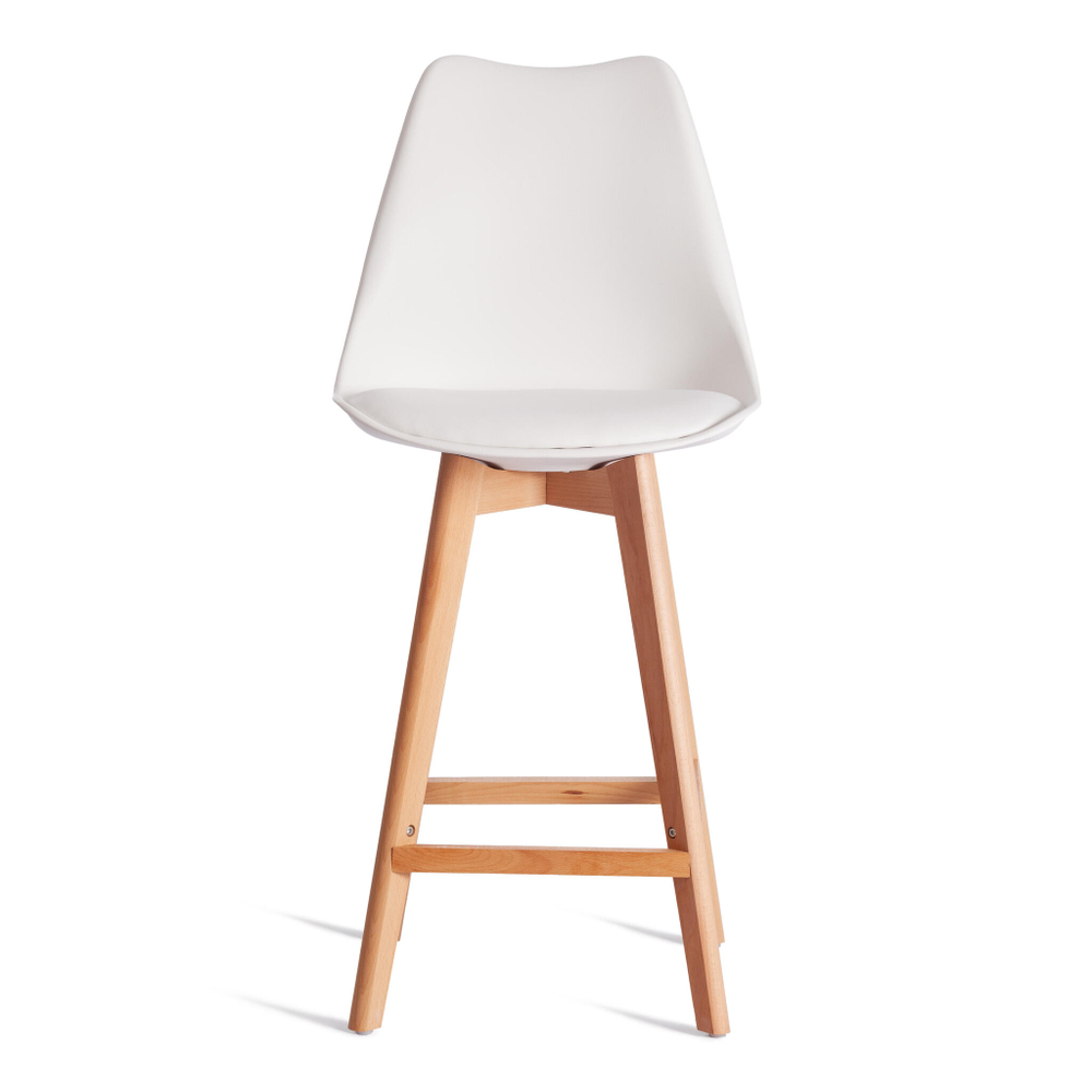 Стул барный TULIP BAR (mod. C1014H-1) / 1 шт. в упаковке пластик/дерево, 42 х 47,5 х 104 см, White (Белый) 70029/ натуральный
