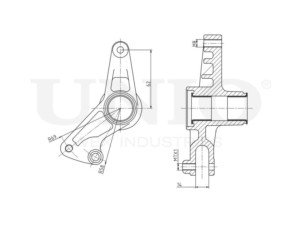 Планка натяжная приводного ремня UNIO TNS-10170