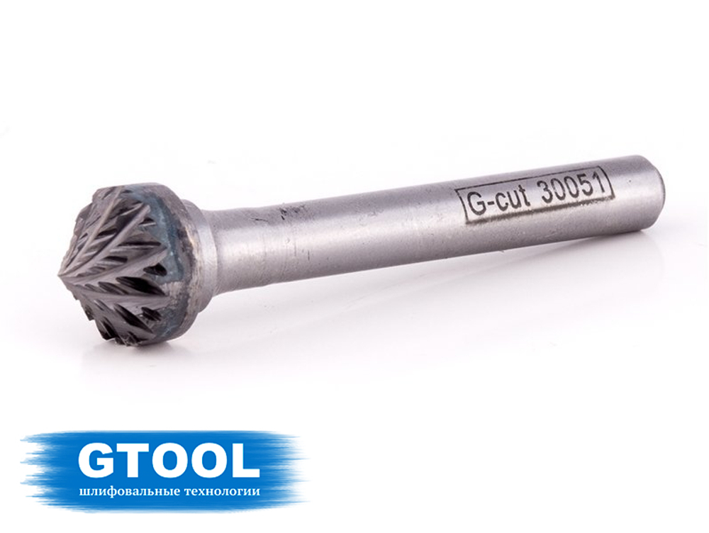 Борфреза GTOOL форма K зенкер с вершиной 90°, диаметр головки 12мм