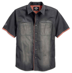 Рубашка Contrast Accent Distressed Woven Shirt Harley-Davidson -30 %