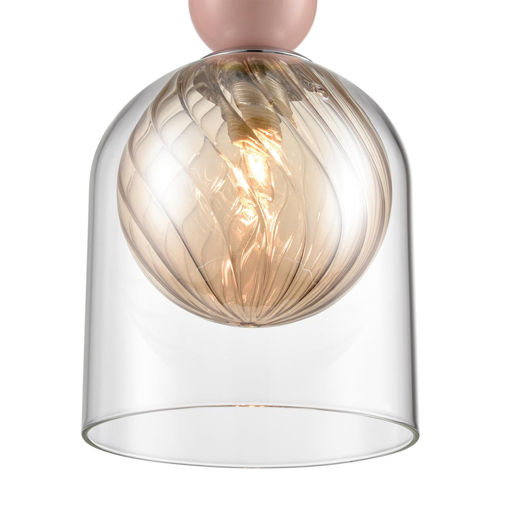 8067/1A MODERNI LN26 381 хром/амбер/прозрачный, металл/стекло Подвесной светильник G9 1*20W 220V GALLO