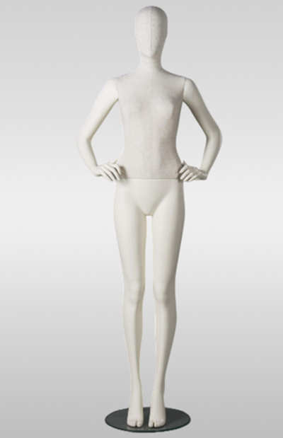 Женский абстрактный манекен Моника 3/Обтяжка Лен/Белый матовый
