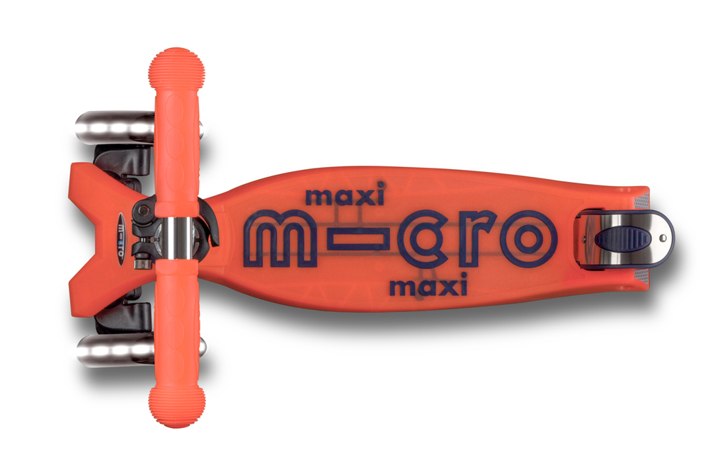 Самокат Maxi Micro Deluxe Glow (светящийся) LED красное сияние