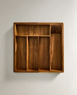 ZARA HOME ЯЩИК ДЛЯ СТОЛОВЫХ ПРИБОРОВ, СВЕТЛО-БЕЖЕВЫЙ