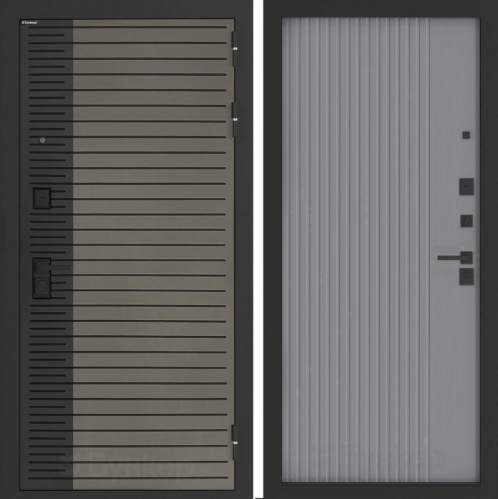 Входная дверь Бункер BN-15 - 29 Серый софт рельеф