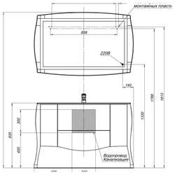 Тумба с раковиной Aquanet Виктория 120 белый/золото